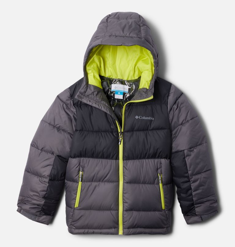 Youth Pike Lake II Hooded Insulated Puffer Jacket, Color: City Grey, Shark, image 1