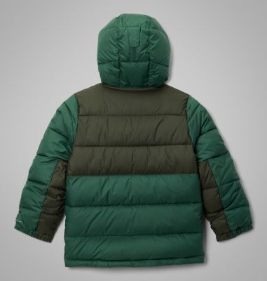 Youth Pike Lake II Hooded Puffer Jacket, Color: Rain Forest, Greenscape, image 8