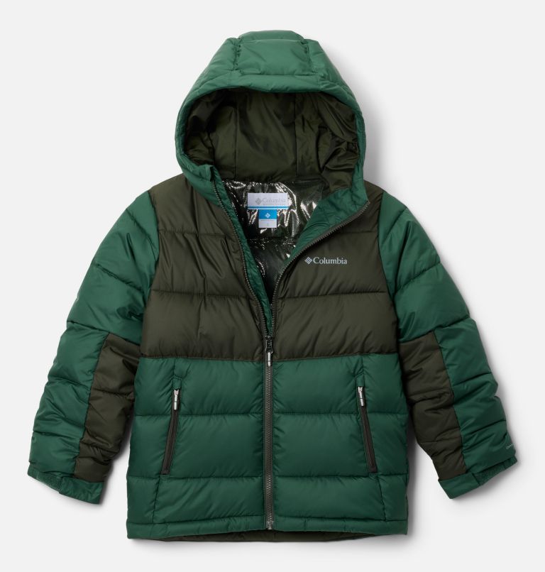 Kids' Pike Lake II Hooded Jacket, Color: Rain Forest, Greenscape, image 1