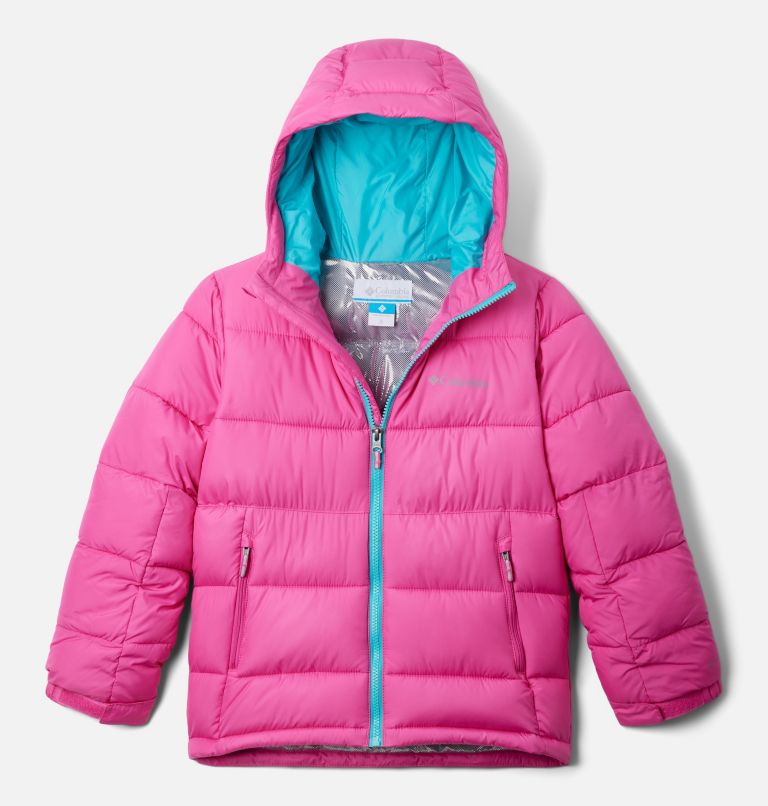 Youth Pike Lake II Hooded Insulated Puffer Jacket, Color: Pink Ice, image 1