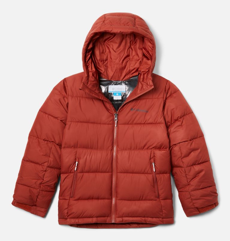 Youth Pike Lake II Hooded Insulated Puffer Jacket, Color: Warp Red, image 1
