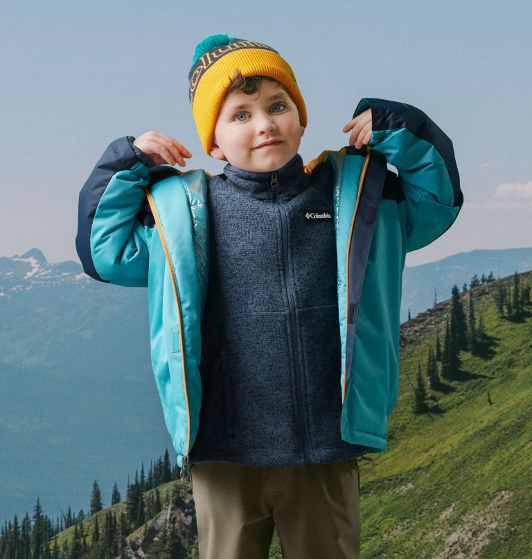 Thumbnail: Kids' Sweater Weather Full Zip Jacket, Color: Dark Mountain Heather, image 4