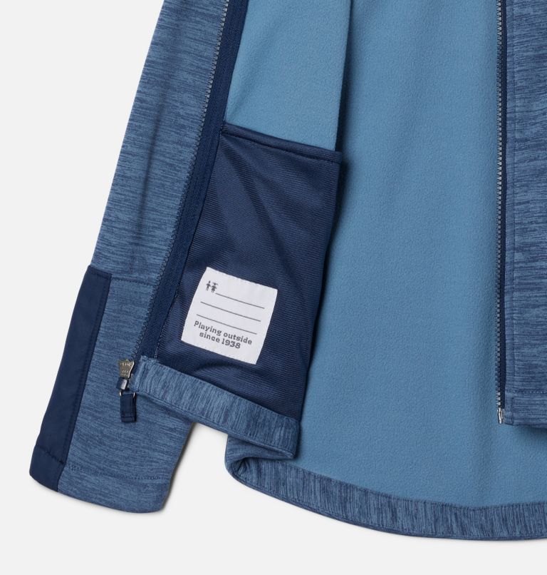 Kids' Out-Shield II Dry Full Zip Fleece Jacket, Color: Dark Mountain, Collegiate Navy, image 3