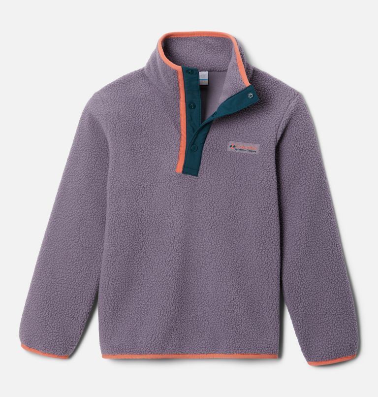 Kids' Helvetia Half Snap Fleece Pullover, Color: Granite Purple, Night Wave, image 1
