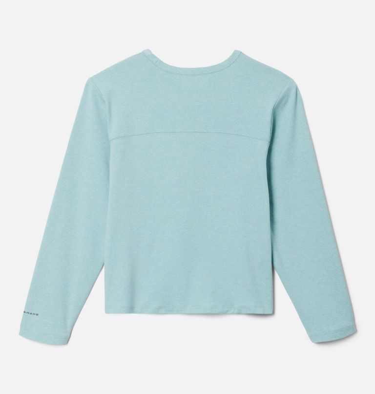 Girls' Tech Trail Long Sleeve Shirt, Color: Aqua Haze, image 2