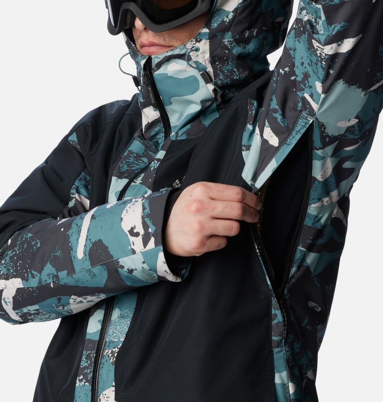 Men's Highland Summit Jacket, Color: Metal Geoglacial Print, Black, image 9