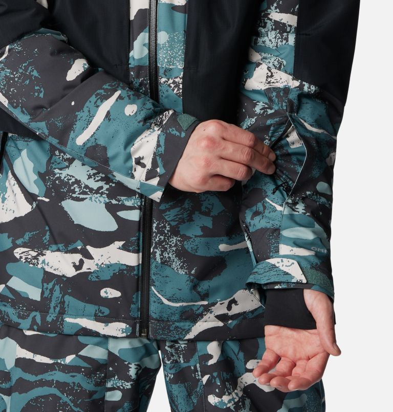 Thumbnail: Men's Highland Summit Waterproof Ski Jacket, Color: Metal Geoglacial Print, Black, image 10