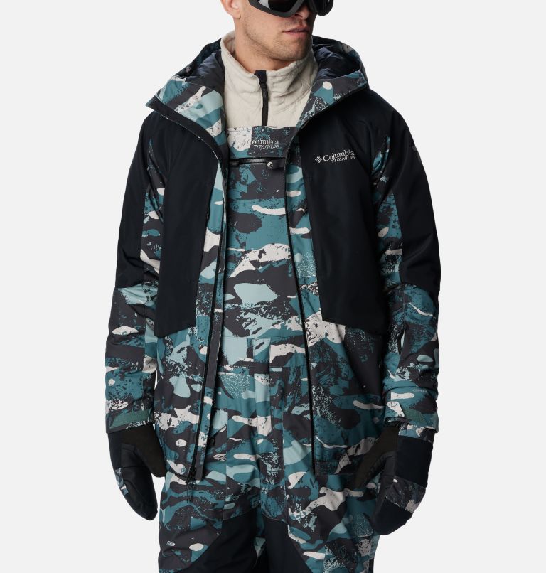 Men's Highland Summit Waterproof Ski Jacket, Color: Metal Geoglacial Print, Black, image 11