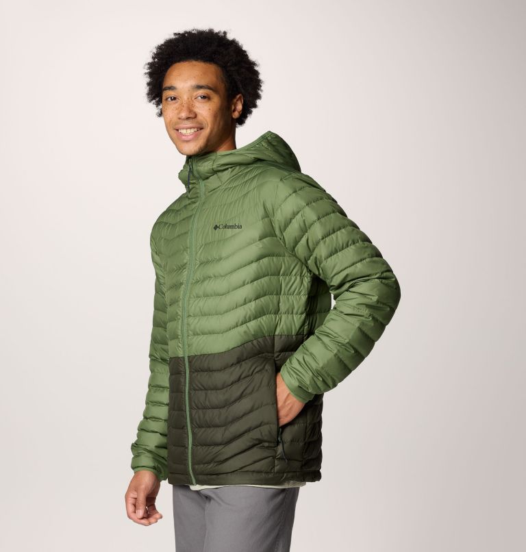 Men's Westridge Down Hooded Jacket, Color: Greenscape, Canteen, image 4