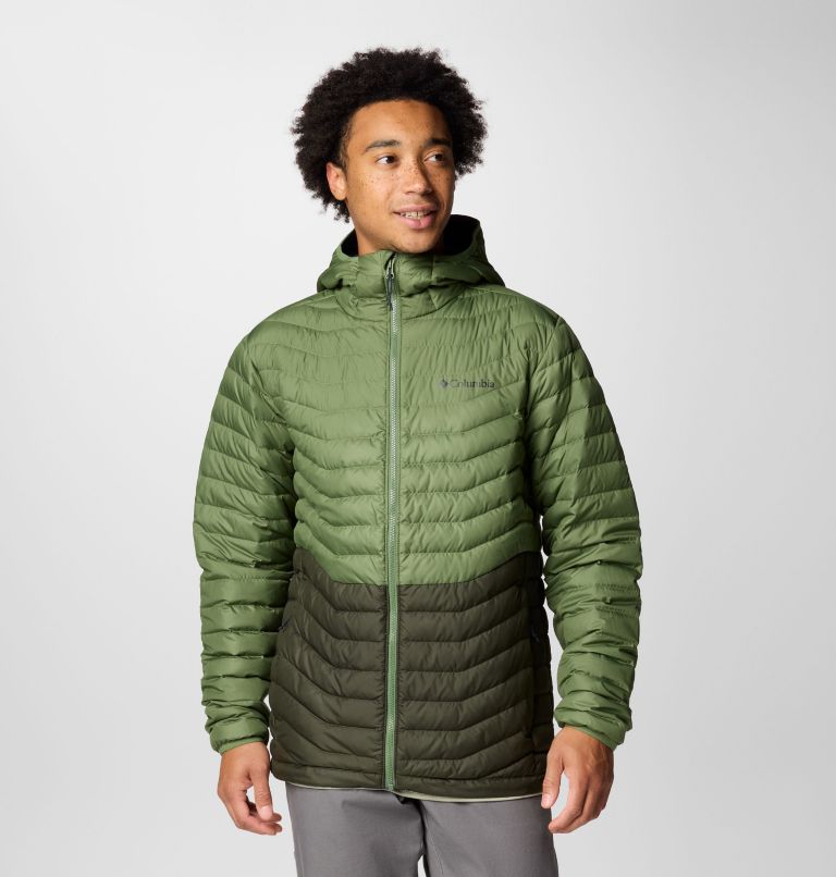 Men's Westridge Down Hooded Jacket, Color: Greenscape, Canteen, image 1