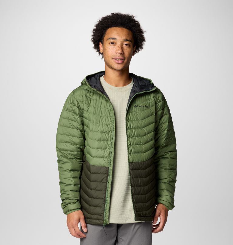 Men's Westridge Down Hooded Jacket, Color: Greenscape, Canteen, image 9