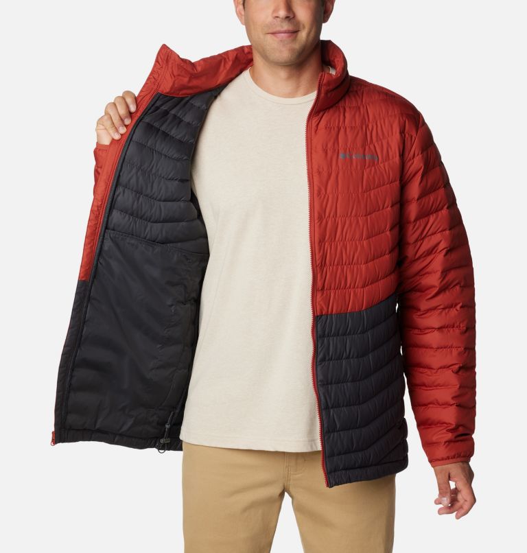 Westridge Down Jacket, Color: Shark, Warp Red, image 5