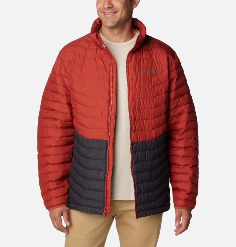 Westridge Down Jacket, Color: Shark, Warp Red, image 8