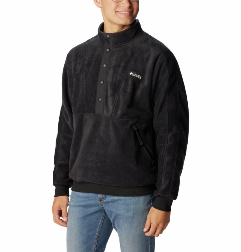 Men's Wintertrainer Half Snap Fleece Pullover, Color: Black, image 5