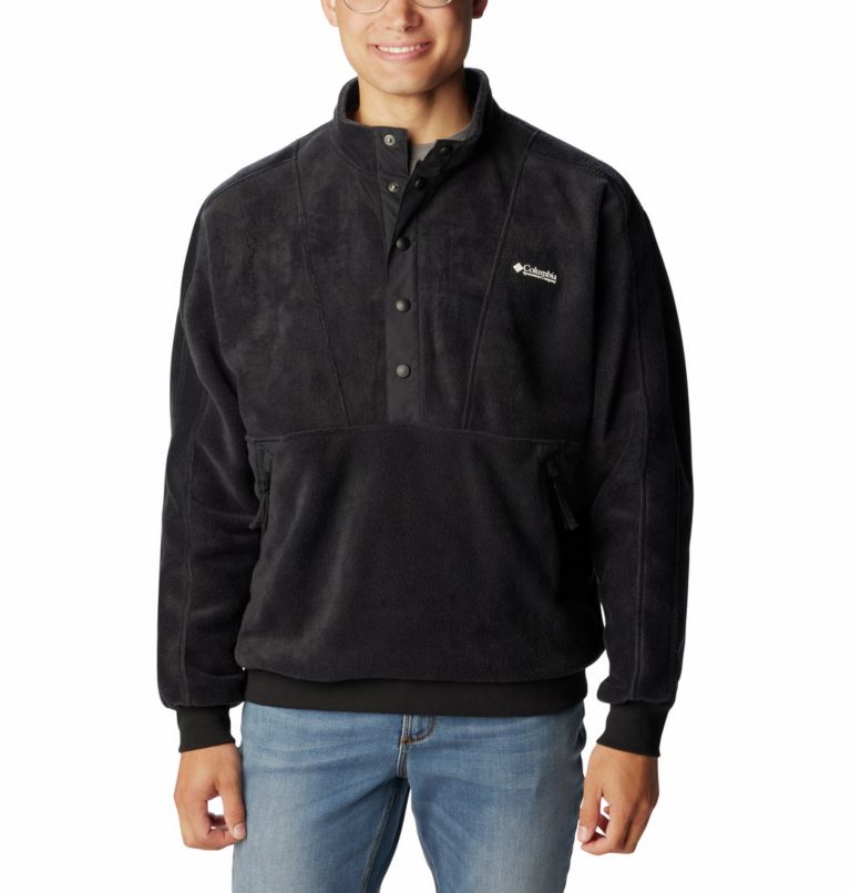 Thumbnail: Men's Wintertrainer Half Snap Fleece Pullover, Color: Black, image 1
