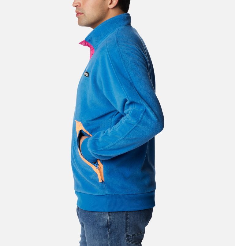 Thumbnail: Men's Wintertrainer Fleece Pullover , Color: Bright Indigo, image 3