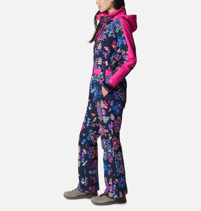 Thumbnail: Wintertrainer Wasserdichte Snow Suit für Frauen, Color: Black Woven Nature Print, Fuchsia Fizz, image 3