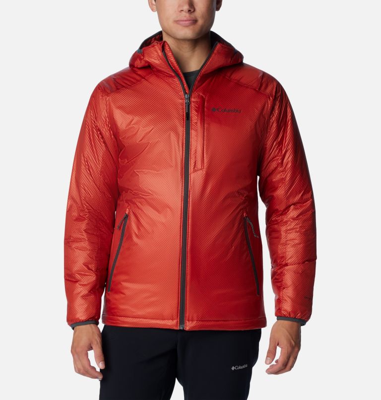 Columbia Titanium Omni-Heat Hooded Red/Yellow Jacket Size