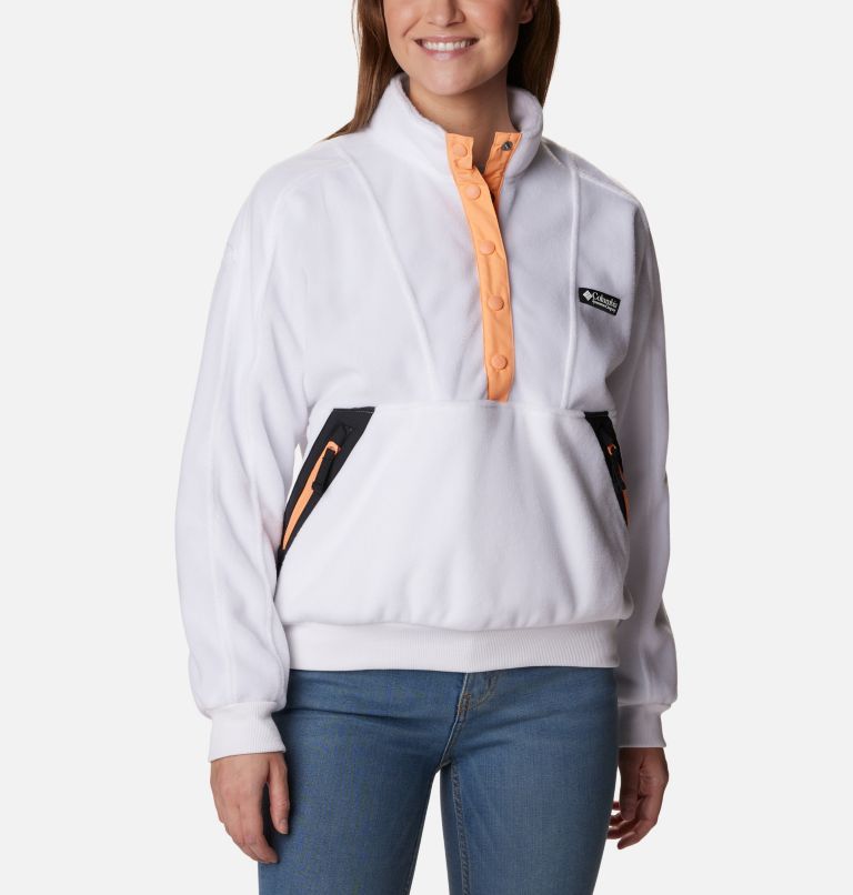 Thumbnail: Women's Wintertrainer Half Snap Fleece Pullover, Color: White, image 5