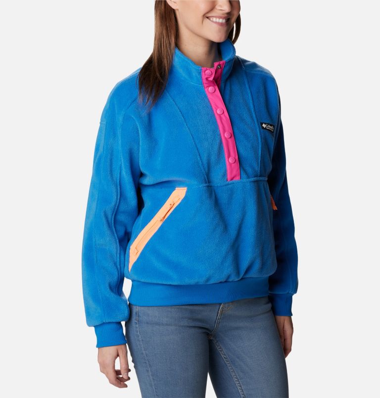 Thumbnail: Women's Wintertrainer Fleece Pullover, Color: Bright Indigo, image 5