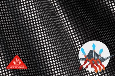 Silver lining Omni Heat texture with the Omni Heat tech badge in bottom left.