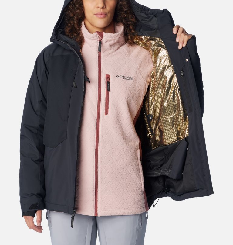  Chaqueta de esquí impermeable para mujer, con capucha