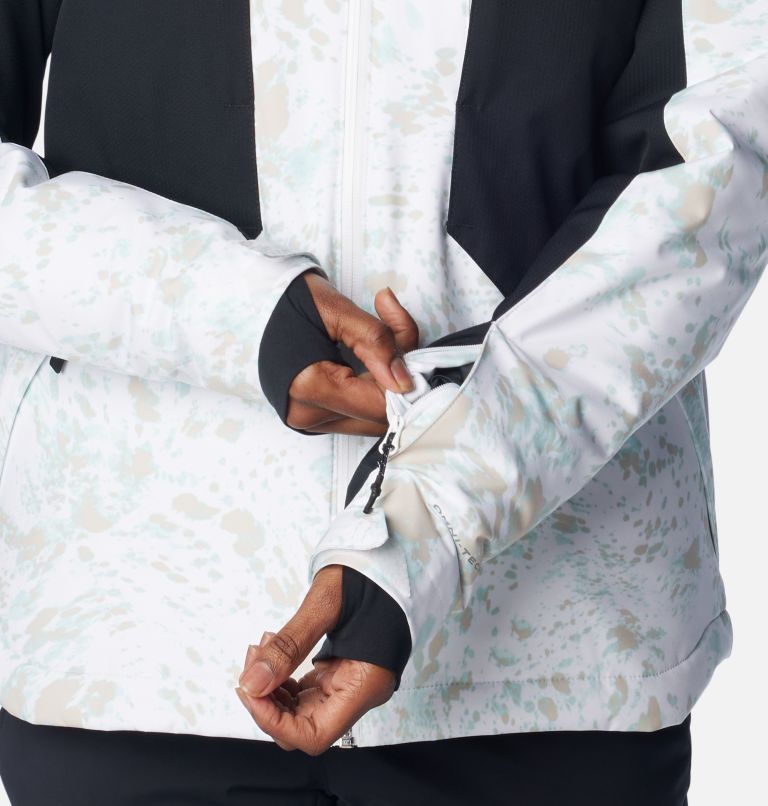 Women's Highland Summit Jacket, Color: White Flurries Print, Black, image 10