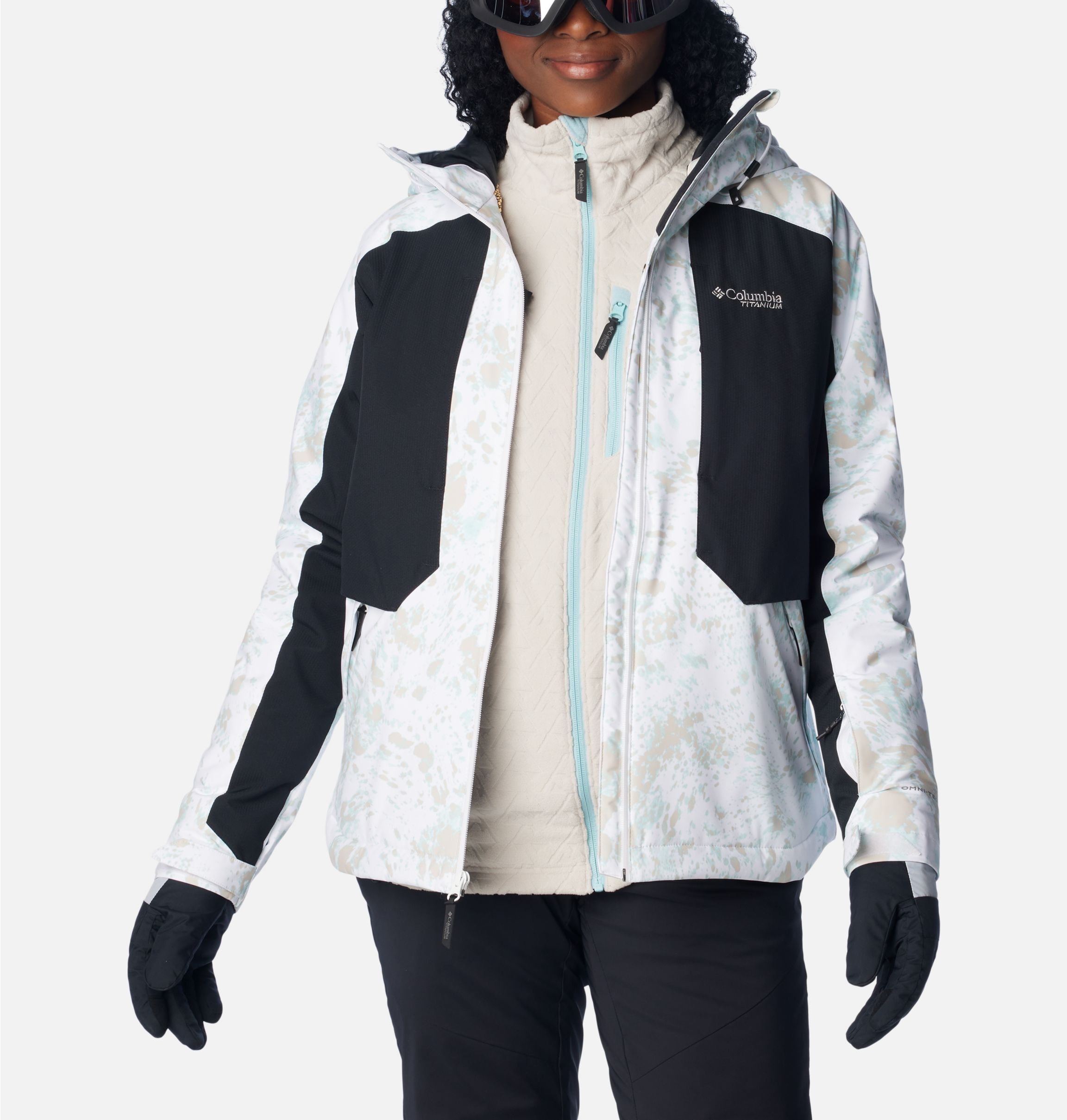 COLUMBIA Titanium Women's Omni-Tech 3-in-1 Interchange Jacket Small Blue  White