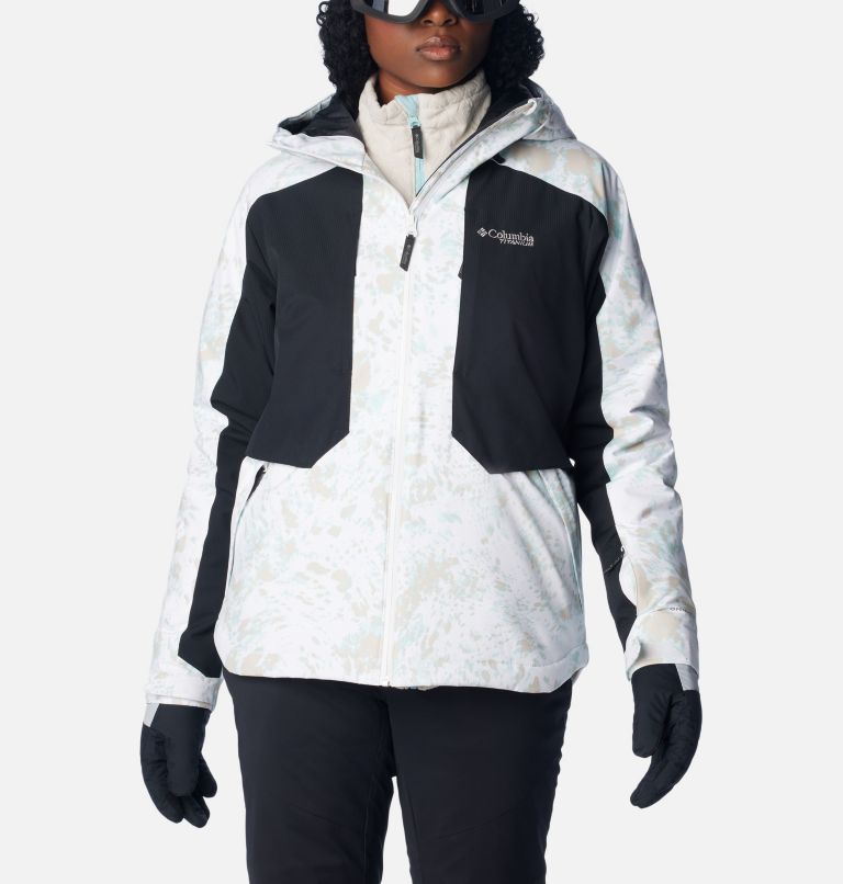 Women's Highland Summit Jacket, Color: White Flurries Print, Black, image 1