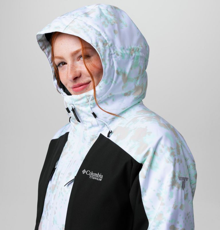 Women's Highland Summit Jacket, Color: White Flurries Print, Black, image 13