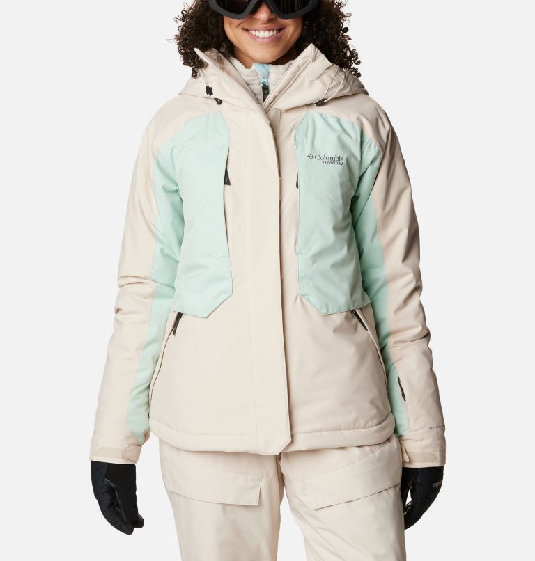 Thumbnail: Women's Highland Summit Waterproof Ski Jacket, Color: Dark Stone, Aqua Haze, image 1