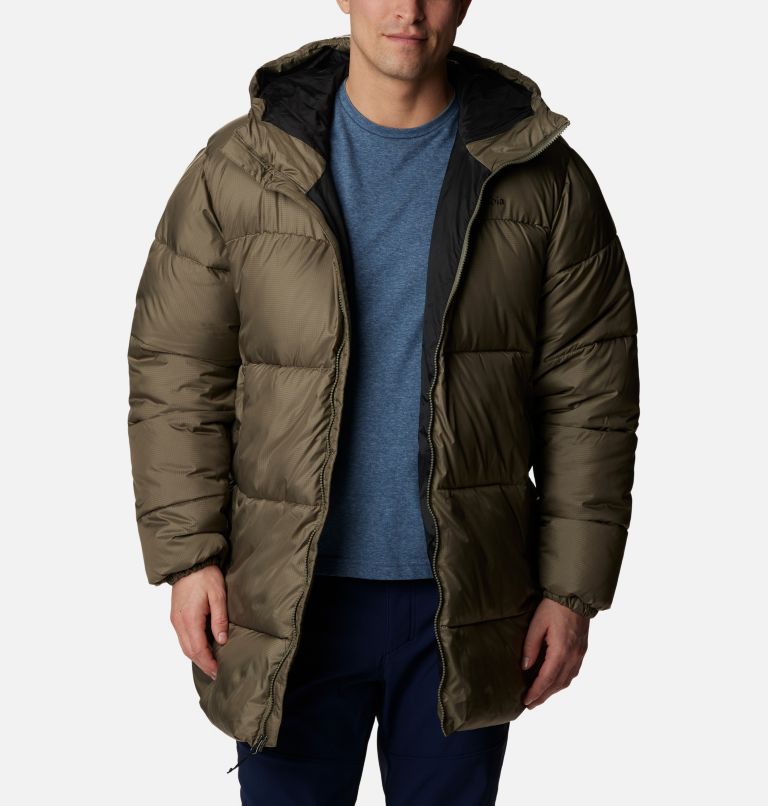 Parka deportiva acolchada con capucha y con reflectantes para hombre