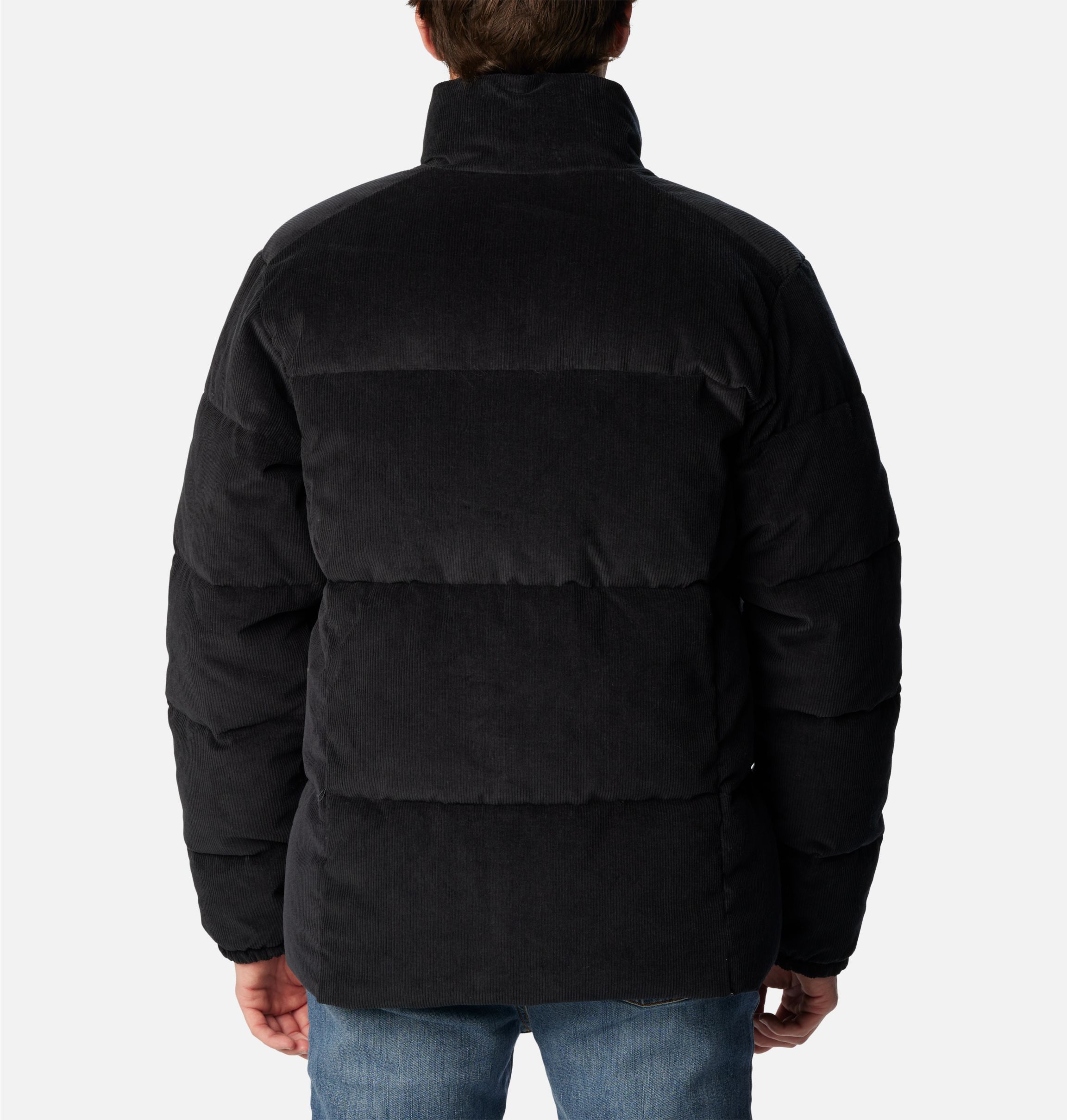 Cord puffer jacket sales black