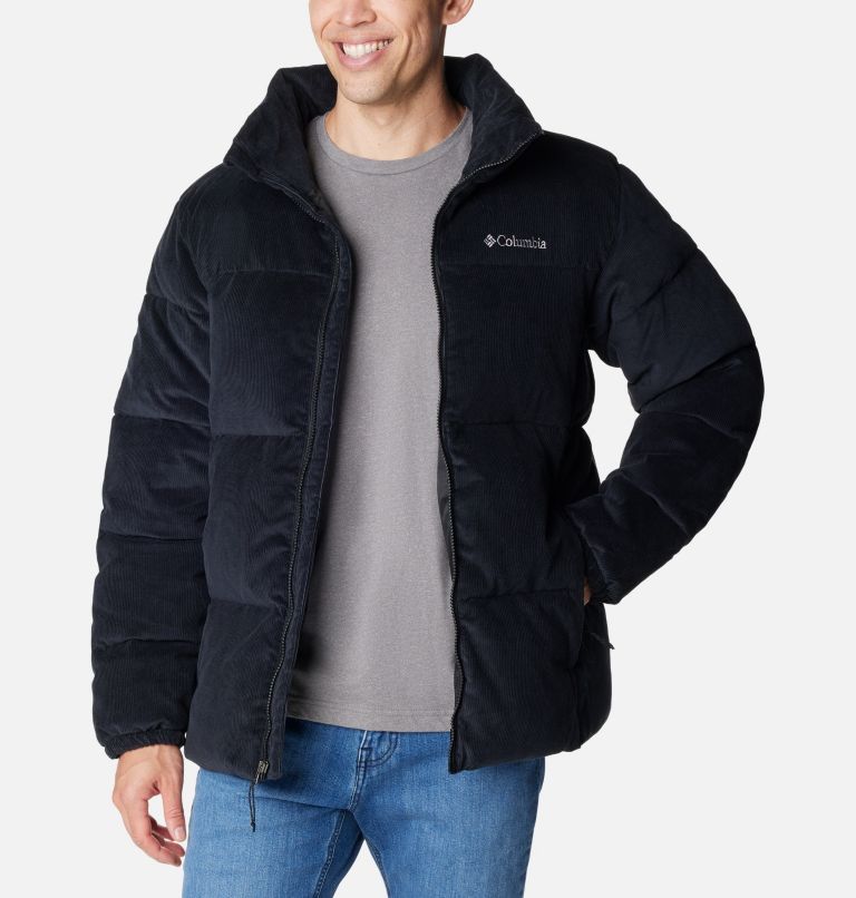 Black corduroy puffer outlet jacket