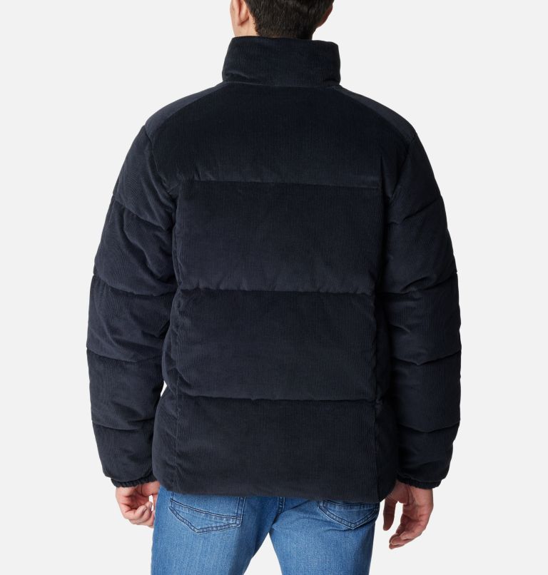 Black cord puffer jacket on sale