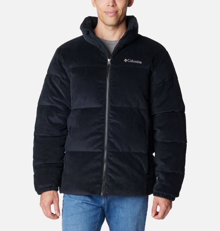 Black cord puffer jacket sale