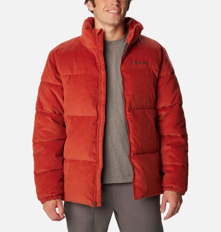 Orange corduroy hot sale puffer jacket