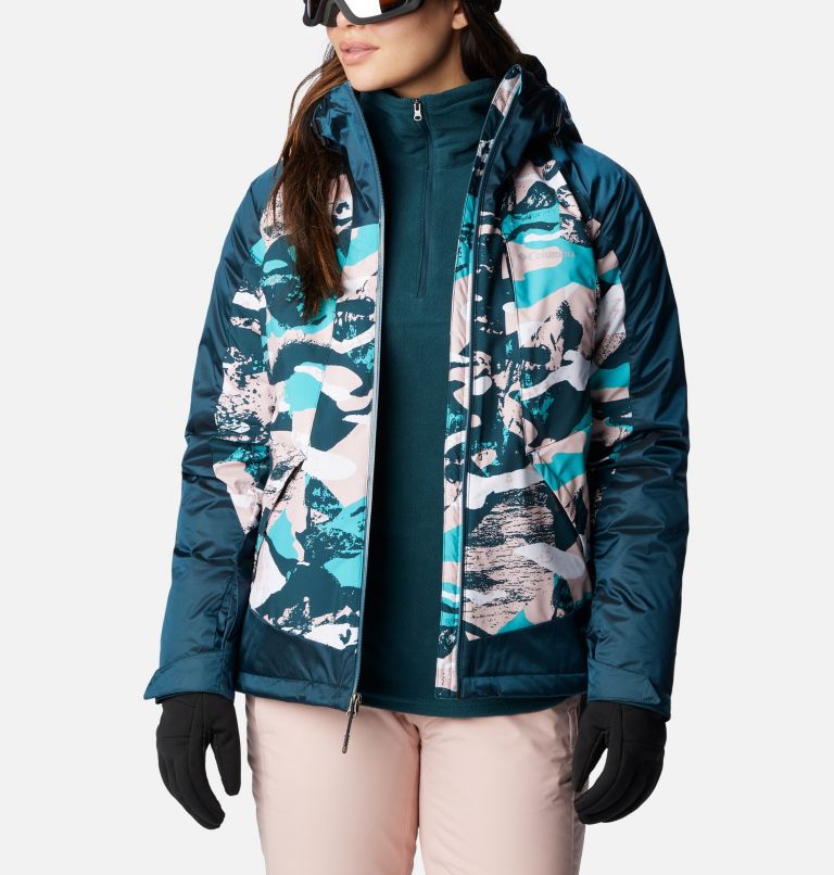 Women's Sweet Shredder II Insulated Jacket, Color: Dusty Pink Geoglacial, Night Wave Sheen, image 8