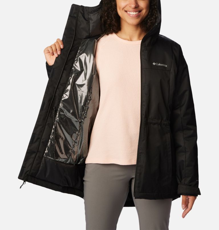 Thumbnail: Women's Hikebound Long Insulated Jacket, Color: Black, image 5