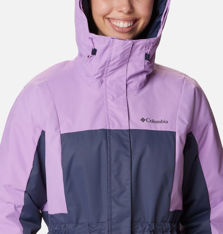 Thumbnail: Women's Hikebound Long Insulated Jacket, Color: Nocturnal, Gumdrop, image 4