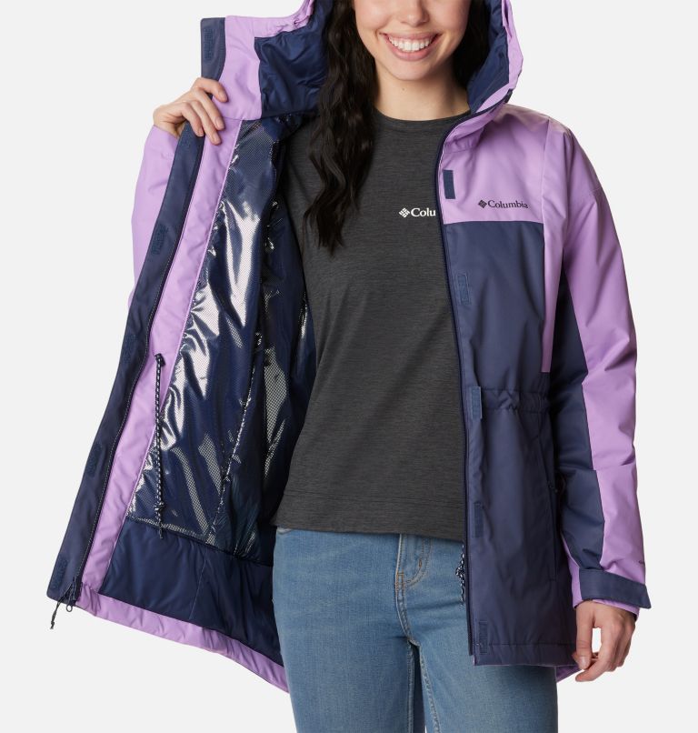 Women's Hikebound Long Insulated Jacket, Color: Nocturnal, Gumdrop, image 5