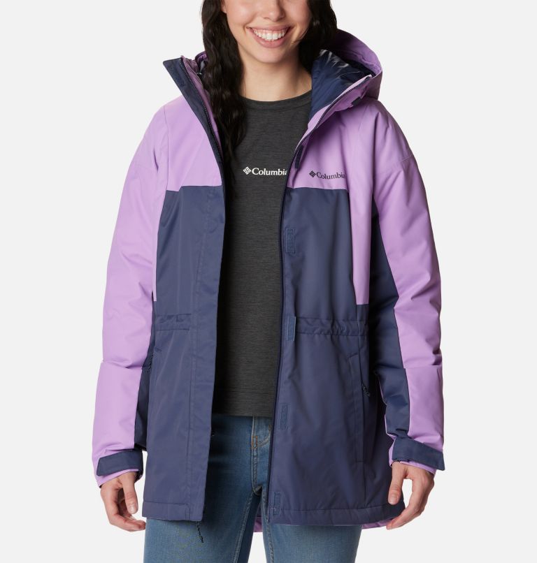 Thumbnail: Women's Hikebound Long Insulated Jacket, Color: Nocturnal, Gumdrop, image 7