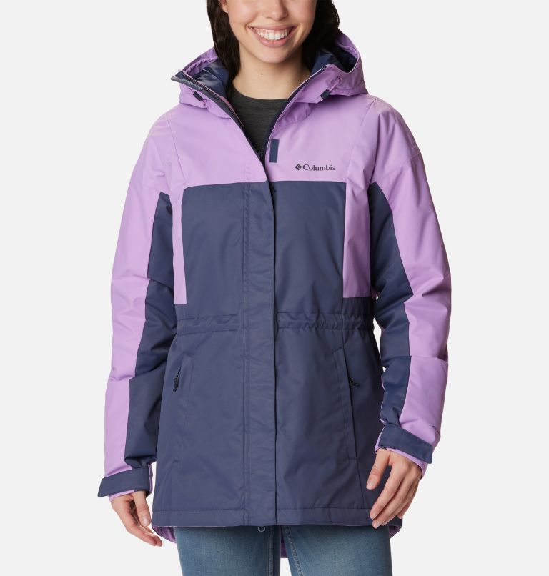Thumbnail: Women's Hikebound Long Insulated Jacket, Color: Nocturnal, Gumdrop, image 1
