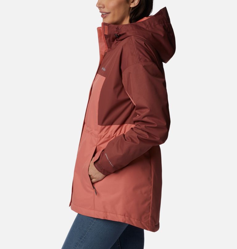 Women's Hikebound Long Insulated Jacket, Color: Faded Peach, Beetroot, image 3