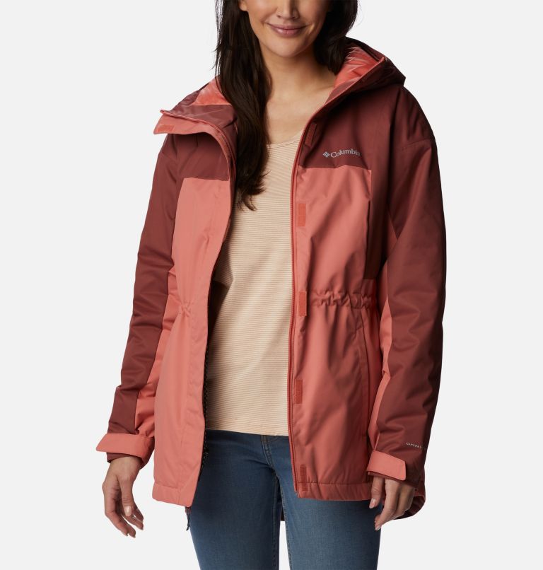 Columbia Sportswear Womens Coat Jacket Red White Medium Waterproof