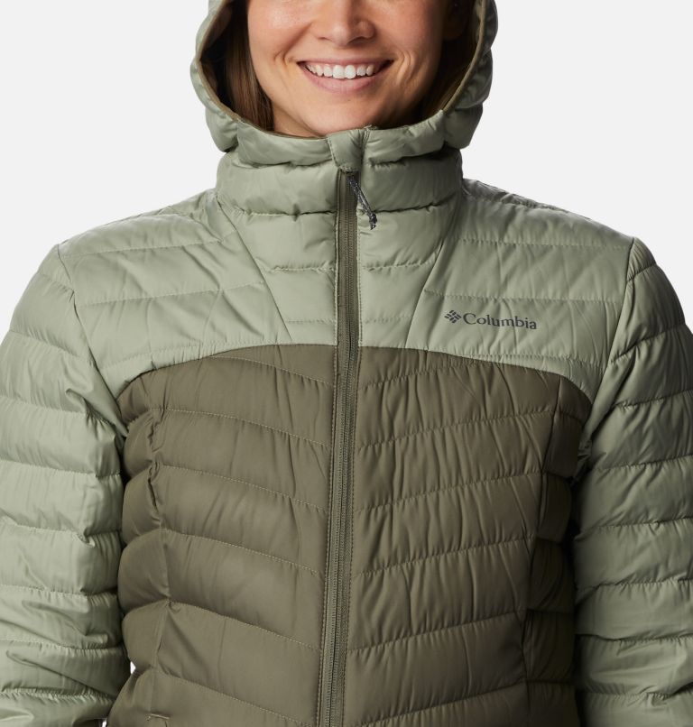 Thumbnail: Women's Westridge Hooded Down Jacket, Color: Safari, Stone Green, image 4