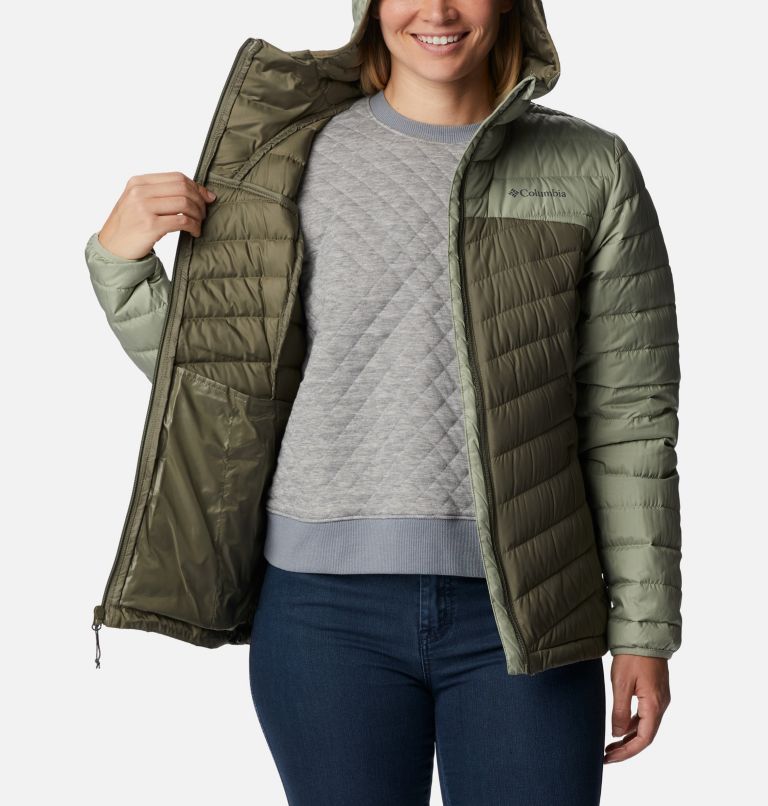 Thumbnail: Women's Westridge Hooded Down Jacket, Color: Safari, Stone Green, image 5