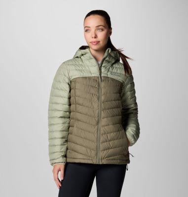 Women's Westridge Hooded Down Jacket, Color: Safari, Stone Green, image 1