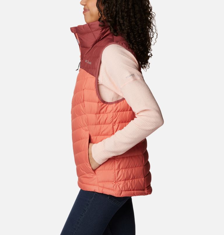 Women's Westridge Packable Down Vest, Color: Beetroot, Faded Peach, image 3