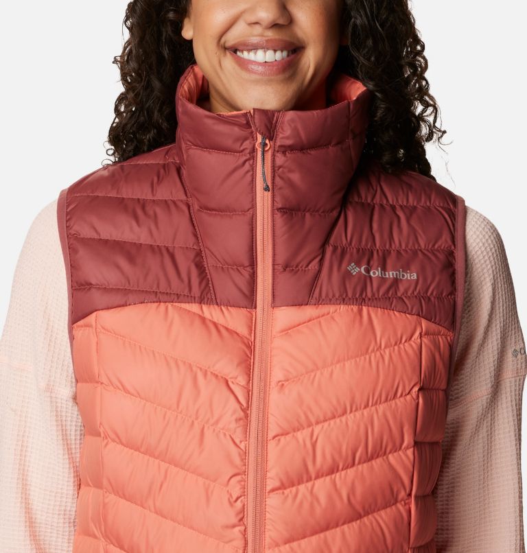Women's Westridge Packable Down Vest, Color: Beetroot, Faded Peach, image 4
